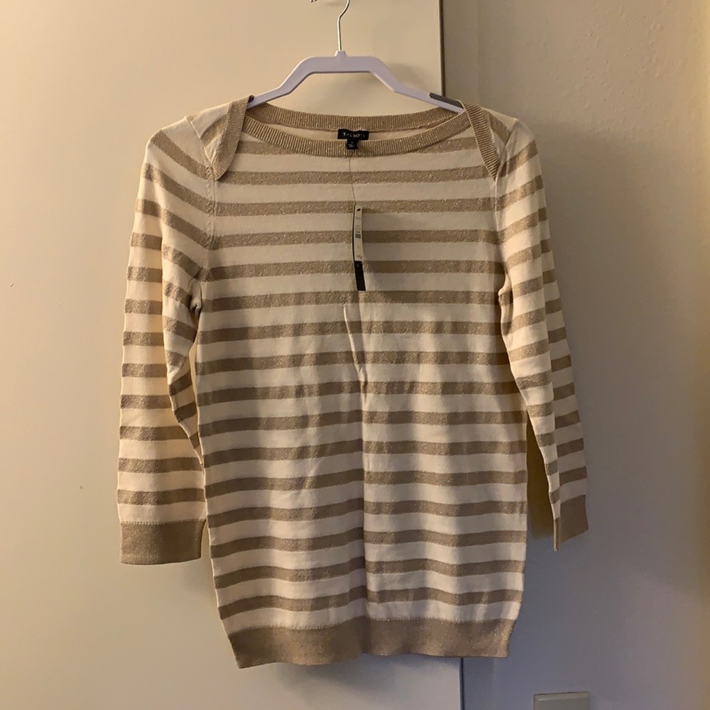 Sparkly striped 3/4 sleeve shirt